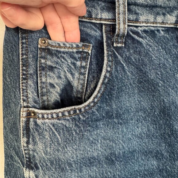 Free people We The Free Good Luck Mid Rise Barrel Leg Jeans in Deep End Size 27 - Picture 6 of 13